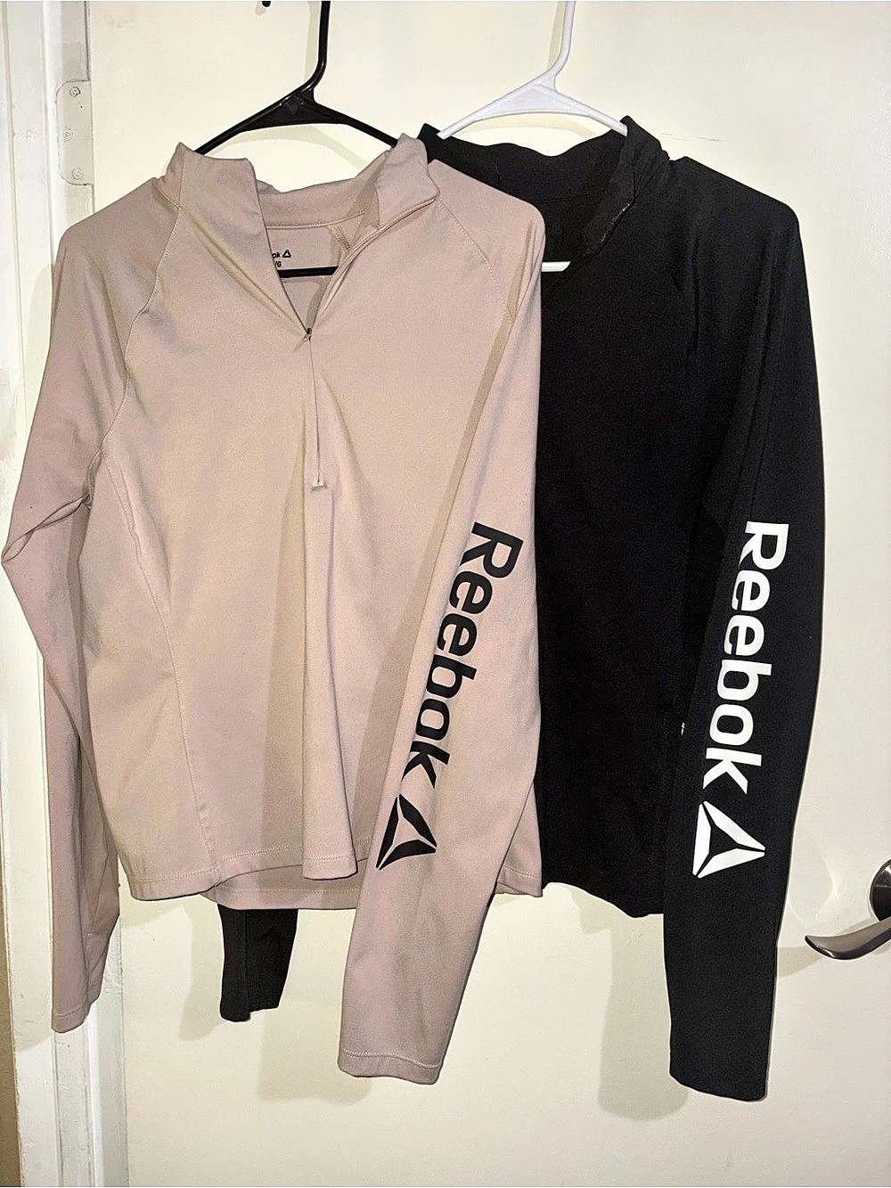 Reebok Long Sleeve Athletic Tops in Pink & Black